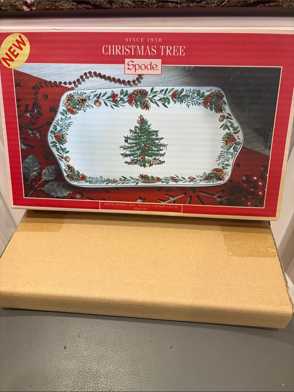 NEW Spode Christmas Tree Annual Dessert Platter, 12” L